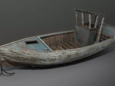 Abandoned boat Low-poly 3D model purchase