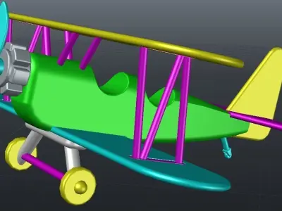 AIRPLANE TOY BIPLANE 3D print model