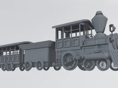 Locomotive 3D Model Low - Poly Low-poly 3D model