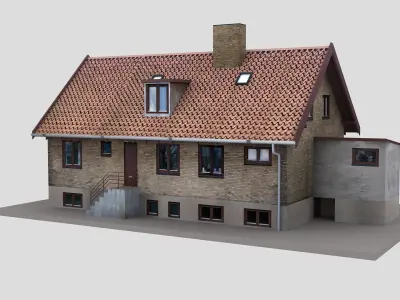 Realistic European City Block Building 28 Low-poly 3D model