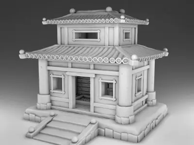 Stylized Japanese Acrhitecture Set Part 2 3D print model
