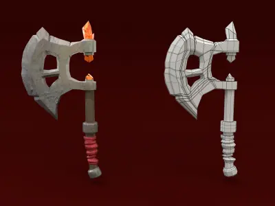 Axe weapon Low-poly 3D model buy