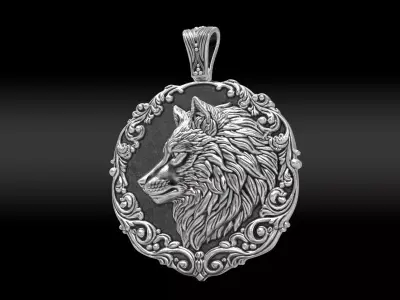 Wolf Pendant 3D print model