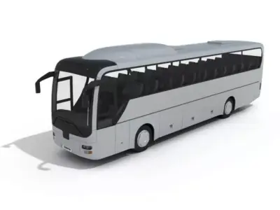 White Coach Bus 3D model