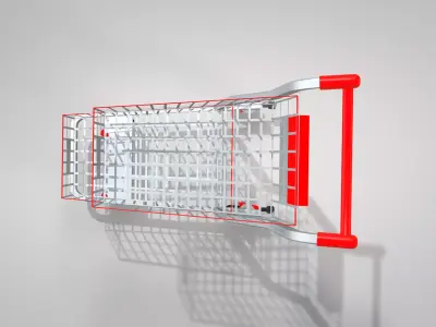 Shopping Cart - Two Baskets 3D model