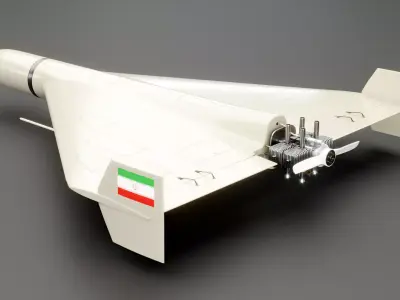 Shahed 136 Iran UAV Drone Low-poly 3D model
