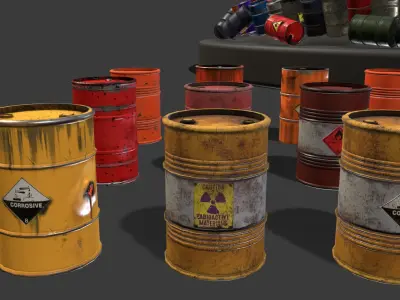Barrel Pack - 60 Barrels Low-poly 3D model