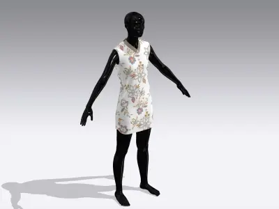 Woman Cloth Dress Low-poly 3D model
