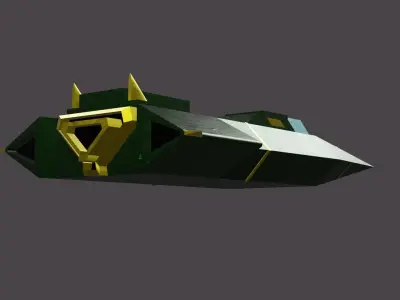 Spaceship 02F Low-poly 3D model