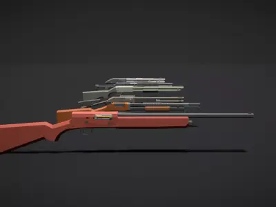 Military Weapons Collection Low-poly 3D model