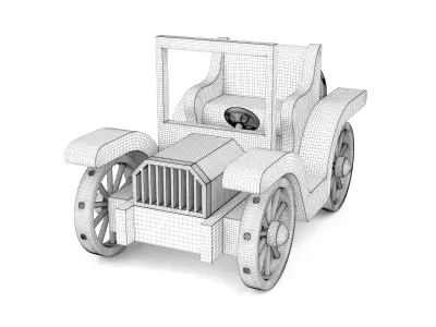 Wooden toy car 35 3D model