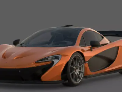 2014 McLaren P1 3D Model  Hybrid Hypercar Trinity Low-poly 3D model