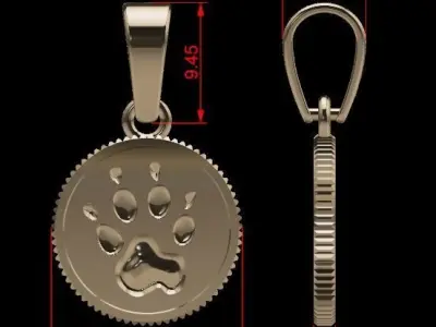 DOG COIN PENDANT SMALL SIZE 3D print model