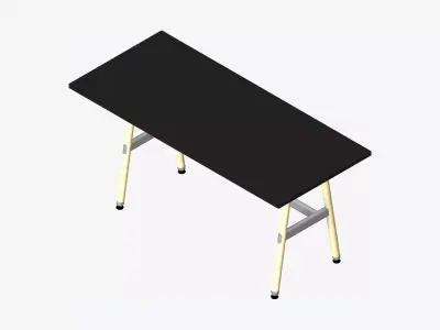 Desk - Timberline - Workstation - Sgl - Side - 1 - Person - Mid Low-poly 3D model