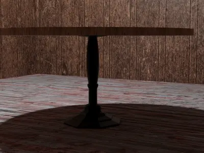 Antique Oak Poker Table Low-poly 3D model