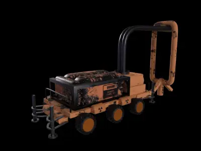 Space Mining Vehicle - Game Ready - PBR 3D model Low-poly 3D model