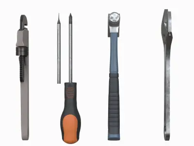 Tools Collection 3D model two wrenches 3D model