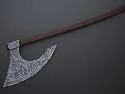 Ornamental Viking Axe Low-poly 3D model