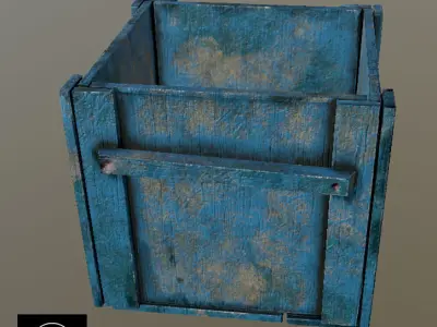 Old Wood Box  low-poly 3d model  3 textures 2028x2048 Low-poly 3D model