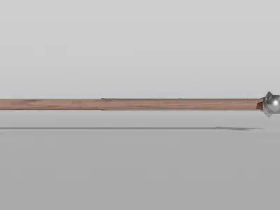 Warhammer wooden hammer with metal handle Low-poly 3D model