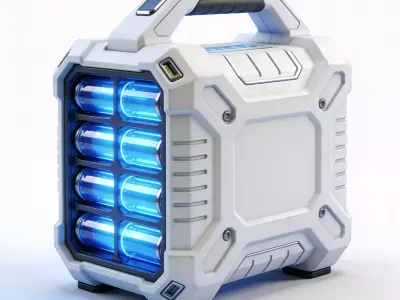 Futuristic Sci-Fi Portable Energy Generator 3D Model Low-poly 3D model