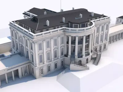 The White House Complex Washington Landmark 3D model