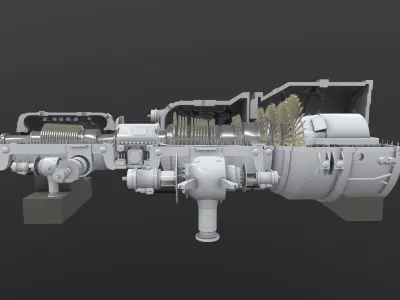 Turbine Cross section 3D model 3D model
