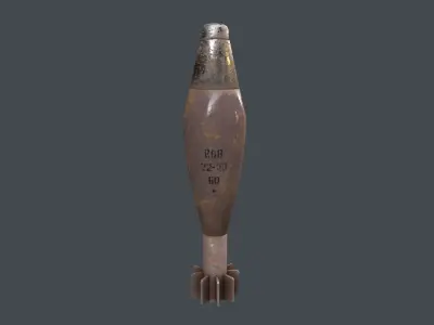Mortar Projectile 60mm 3D Model Pack