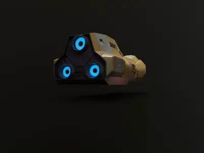 H11-Explorer gun with lights Low-poly 3D model