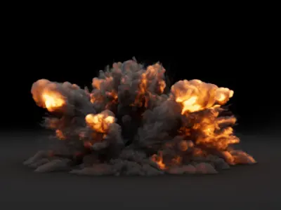 Super Realistic Explosion 1 Trial version Free 3D model