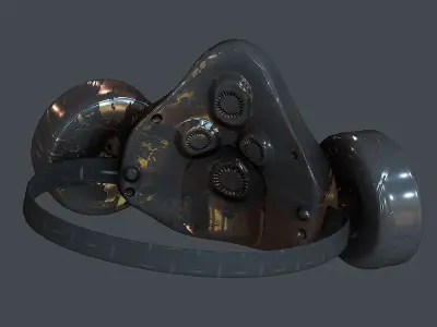 Gas mask helmet 3d model scifi Low-poly  Low-poly 3D model 63