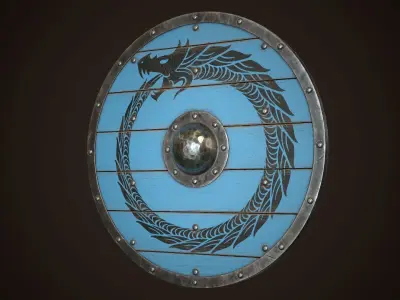 Viking Shield 17 Low-poly 3D model