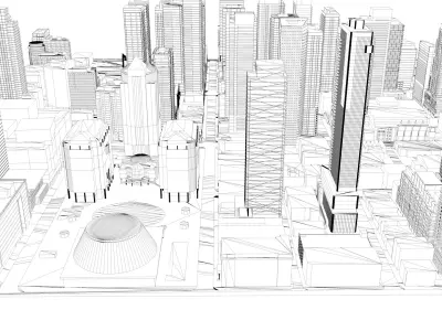 Buildings City building industrial park commercial housing 3D model V5