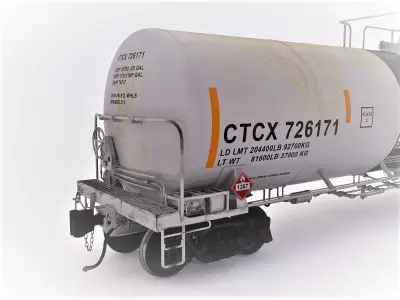 Railroad tank white 3D model