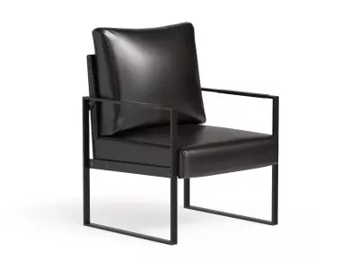 Modern Industrial Leather Armchair - MorisonDesign 4K PBR Low-poly 3D model