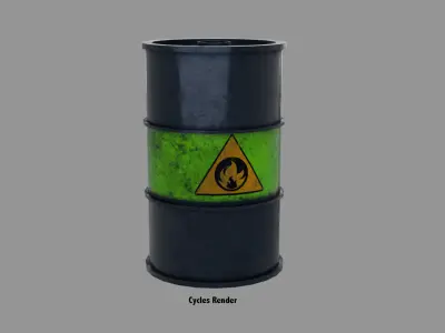 Oil Barrel Low-poly 3D model 6