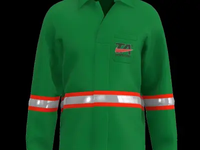 Jaleco work jacket - with reflective stripe 3D model