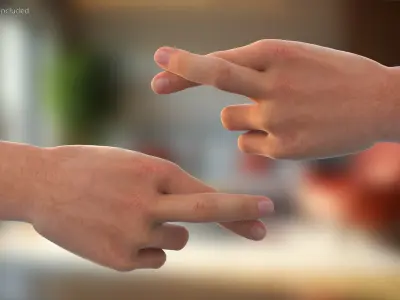Human Arm Set with Fingers Crossed 3D model