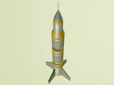 Ballistic rocket 3D model Low-poly 3D model