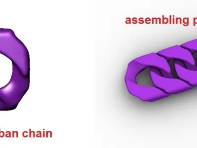 Chain gold plated link 3D print model