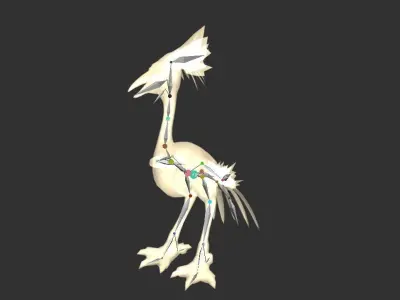 Alien Water Bird Animal Low-poly 3D model
