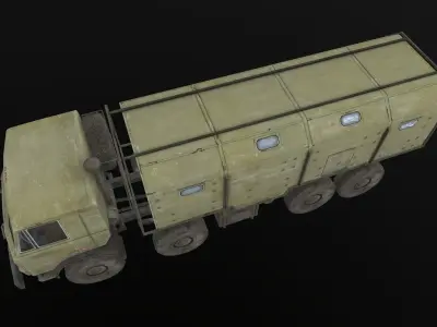 Kamaz Cabin Low-poly 3D model