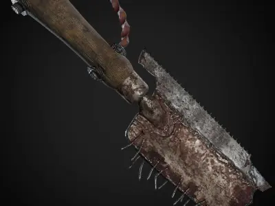 Post Apocalyptic Weapons - Trowel Hatchet Low-poly 3D model