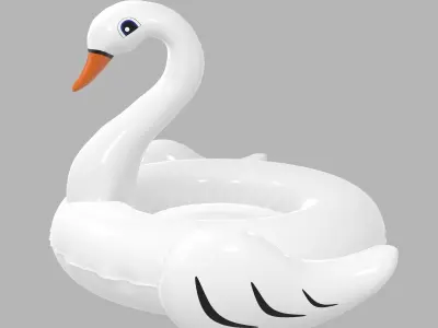 Inflatable White Swan Toy 3D model