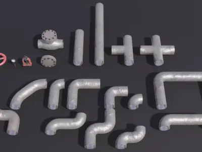 Modular Pipe Elements Free 3D model