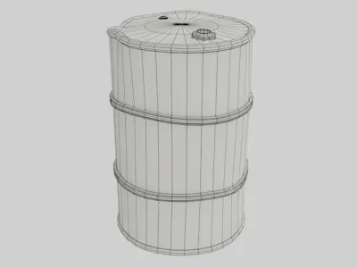 PBR Old Barrel Low-poly 3D model