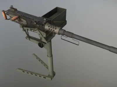 Browning M2 Low Poly Low-poly 3D model purchase