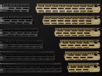 BCM MCMR MLOK AR15 Handguard Low-poly 3D model