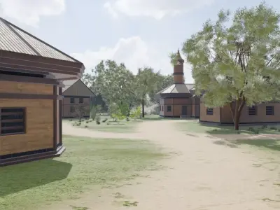 Mountain Village Layout 3D model