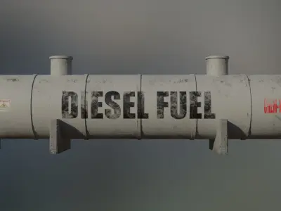 Industrial Diesel Fuel Storage Tank 3D model